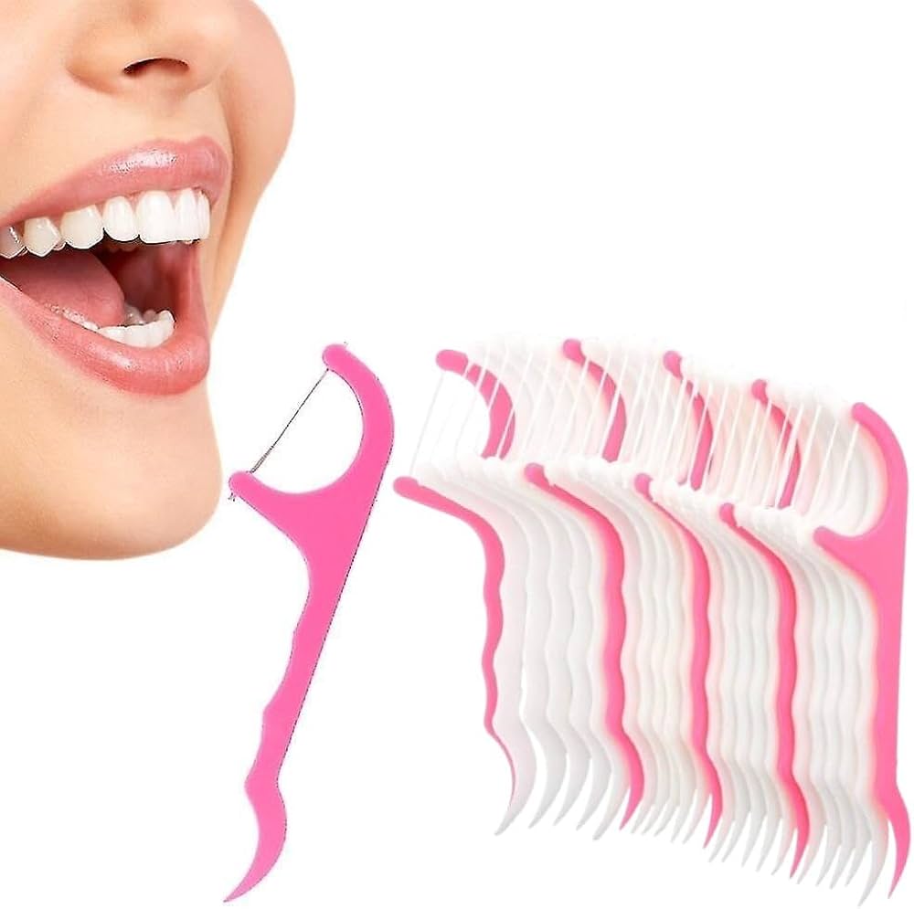 30Pcs Dental Floss Sticks & Tooth Picks Teeth Plaque Remover Interdental 2 in 1