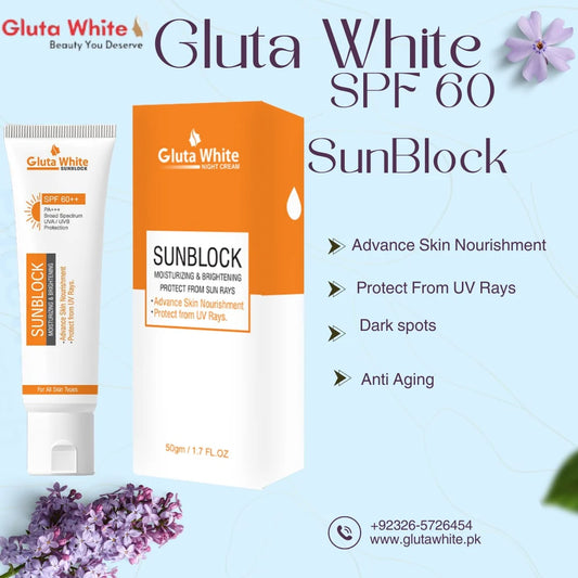 GLUTA WHITE SUN BLOCK 60SPF