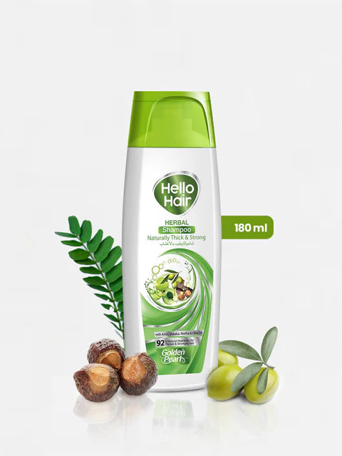 Hello hair herbal shampoo 180ml(Naturally thick and strong)