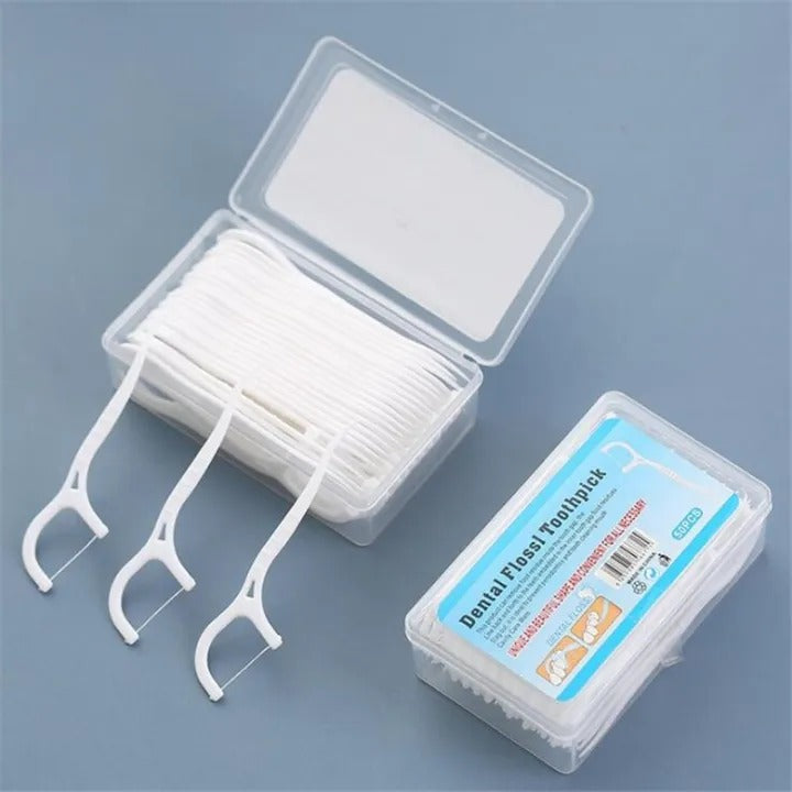 30Pcs Dental Floss Sticks & Tooth Picks Teeth Plaque Remover Interdental 2 in 1