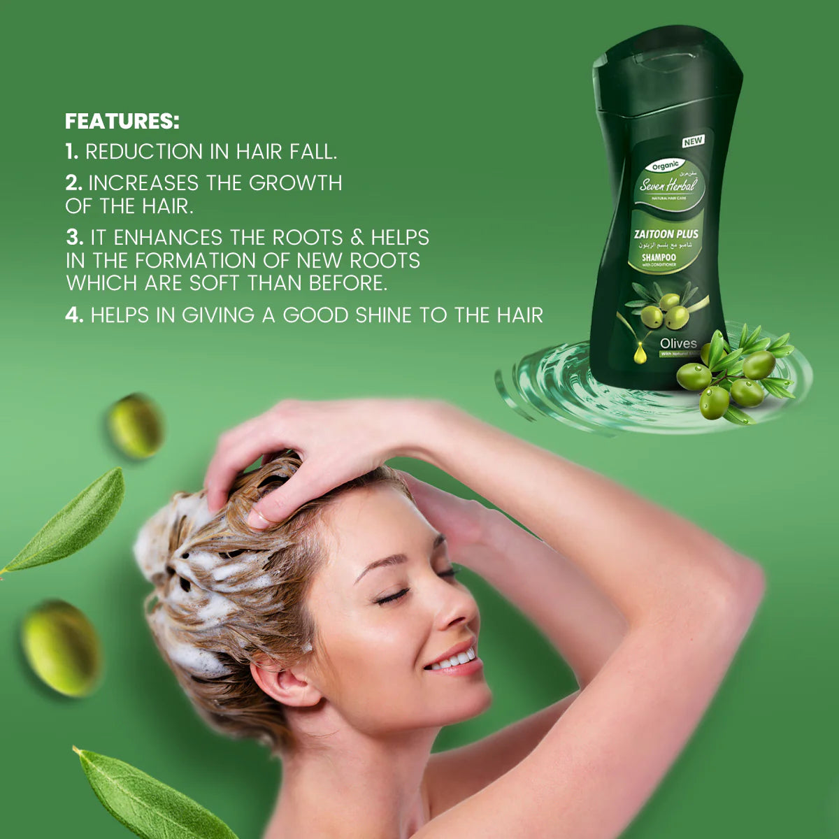 Seven Herbal Zaitoon Plus Shampoo with Conditioner (190ml)