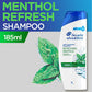 Head & Shoulders Menthol Refresh Shampoo 185ml | Energize Your Scalp